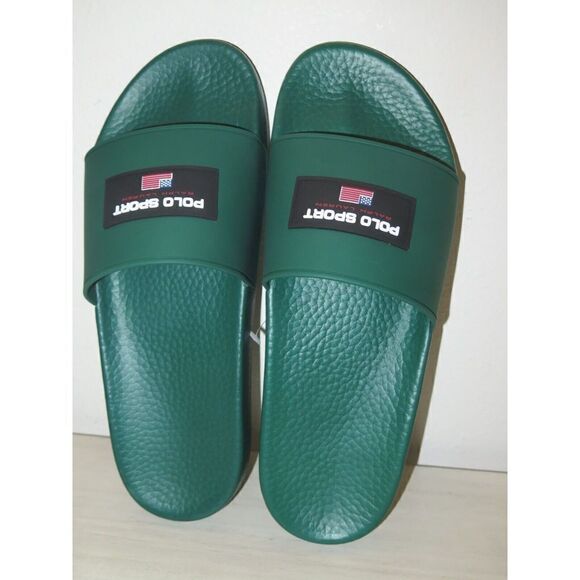 Polo Ralph Lauren Mens Sz 12 Polo Sport Green Pool Beach Slide Sandals - Picture 6 of 9